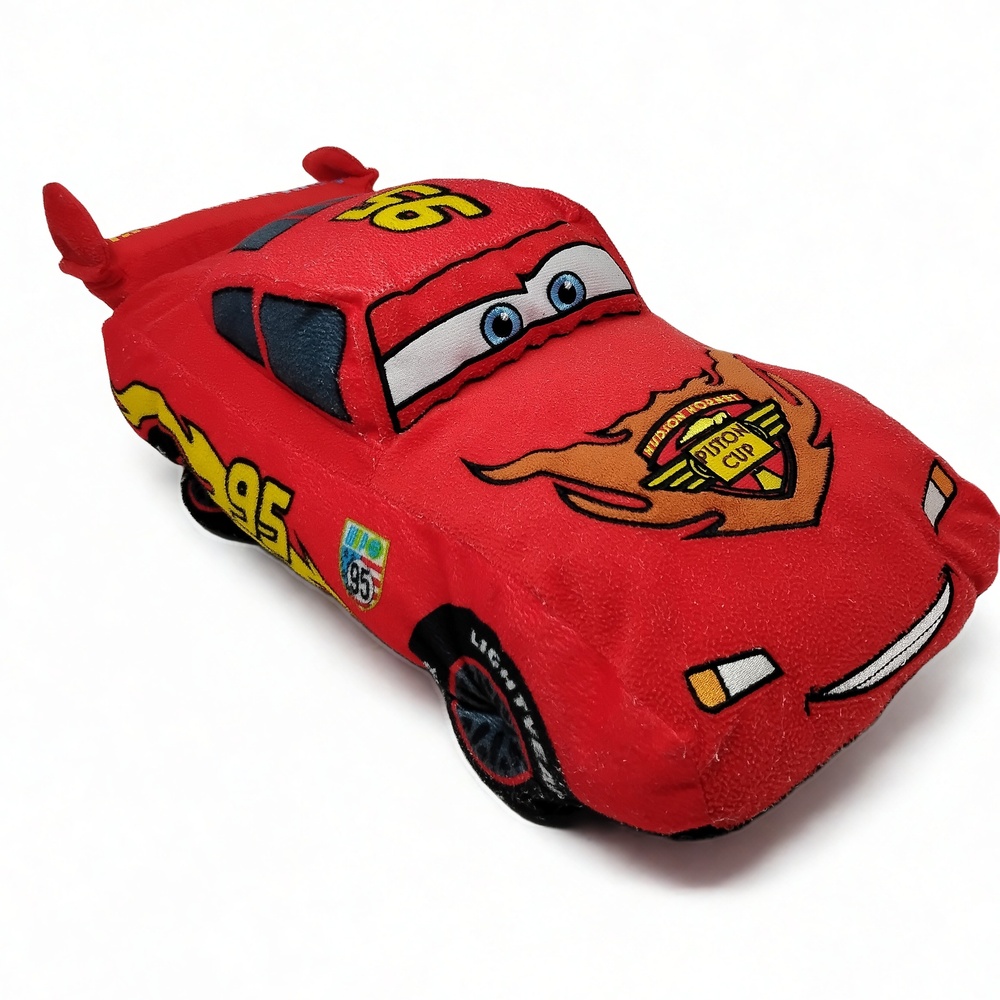 Disney Pixar Cars 2 Lightning McQueen Plush Pillow Toy Stuffed Vehicle 17"